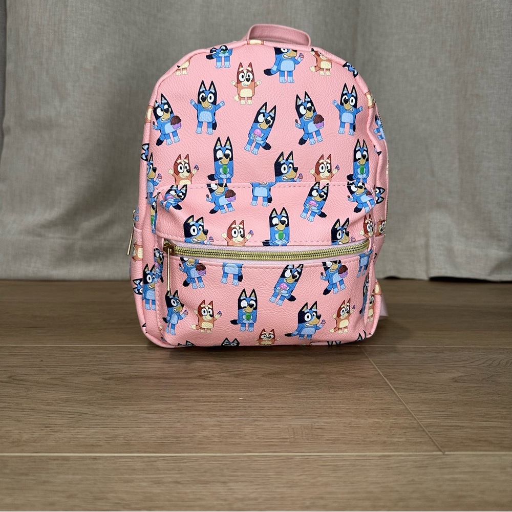 Bluey and friends Mini PU Leather Backpack Purse with Adjustable Straps